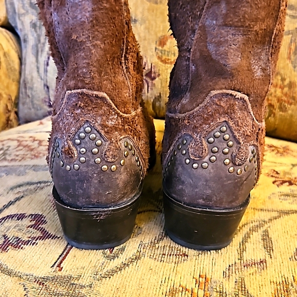 Grizzly Leather Snip Toe Cowboy Boot Ladies 9 1/2 - Picture 7 of 11